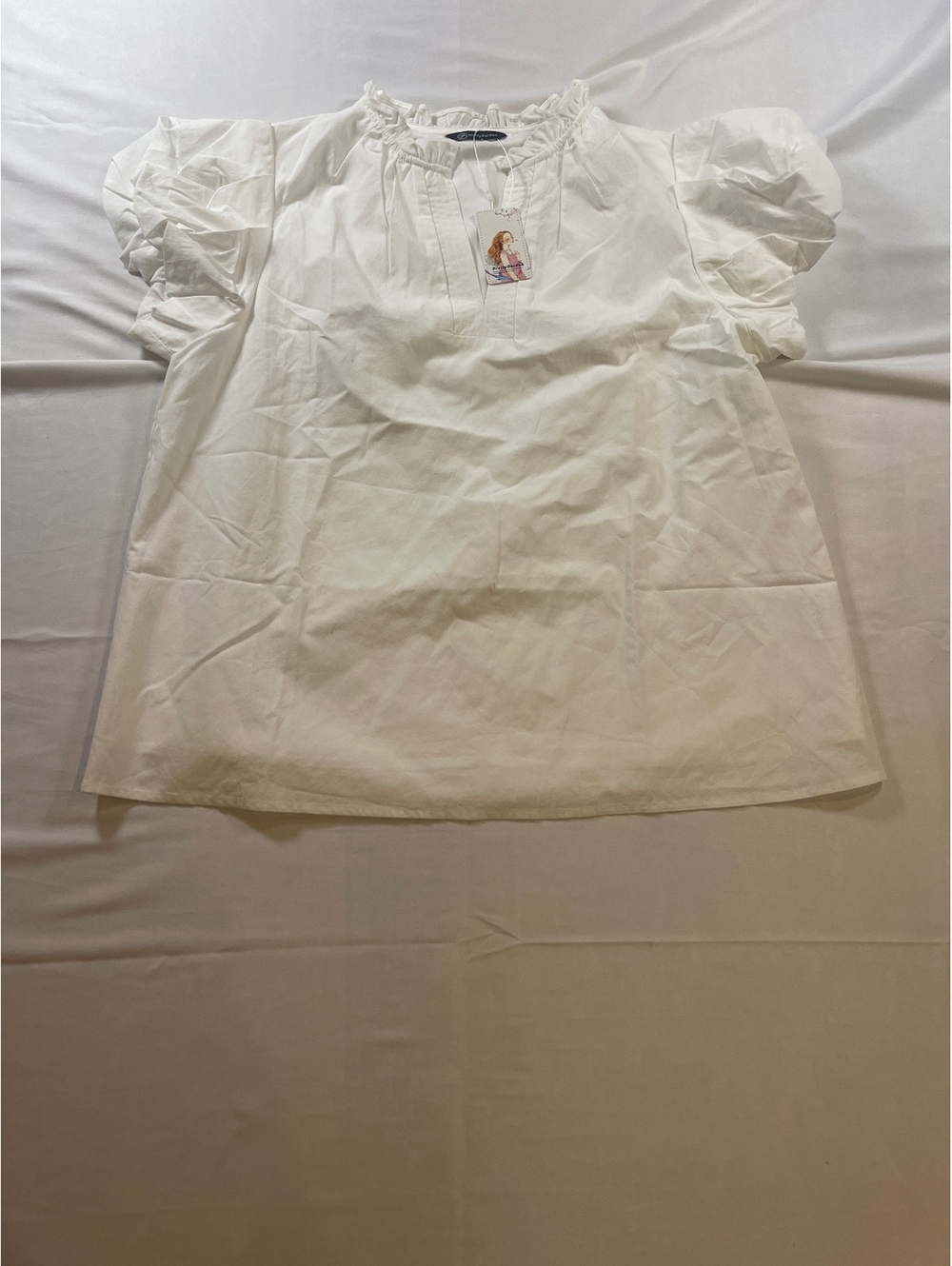 Women’s Size Large Pretty Garden White Blouse